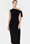 Women's Maxi Knitted Dress One Shoulder Asymmetric Collar Stylish Design Modern Style Durable Material - 3