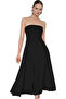 Women's A-Line Midi Length Strapless Evening Dress Floral Pattern Summer Collection Daily Use