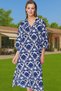 Women's Midi Length V-Neck Wide Fit Cotton Dress Summer Comfortable Daily Use Modern Design - 3