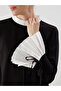 Black Pleated Contrast Detailed Women's Tunic - 3