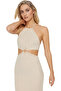 Women's Maxi Knitted Dress Halter Neckline Striped Pattern Summer Beach Chic Summer's Indispensable