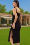 Women's Maxi Knitted Dress with Drawstring Detail and Side Slit Summer Beach Daily Use Special Occasions - 5