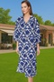 Women's Midi Length V-Neck Wide Fit Cotton Dress Summer Comfortable Daily Use Modern Design - 4
