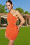 Women's Floral Pattern One Shoulder Mini Dress Knitted Fabric Summer Graduation Daily Use Weekend - 2