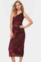 Women's One Shoulder Midi Dress Knitted Tulle Fabric Modern Style Evening Invitations Summer Months Indispensable - 2