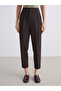 Brown Slim Fit Pleated Women's Trousers - 2