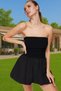 Women's Strapless Mini Poplin Evening Dress Lined Waist Opening Skirt Modern Style Daily Use - 3