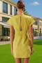 Women's Mini Beach Dress V-Neck Lace-Up Flared Cotton Summer Stylish Design Durable Material - 5