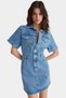 Women's Denim Shirt Dress Short Sleeve Midi Length Cotton Casual Daily Summer's Must-Have - 3