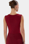 Women's Pleated Midi Dress Boat Neck Sleeveless Scuba Crepe Special Design Evening Dress Daily Use - 4