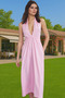 Women's Maxi Dress V Neck Bubble Crepe Woven Summer Casual Stylish Beach Summer Indispensable - 5