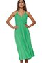 Women's Pleated Midi Dress Floral Print V Neck Thin Strap Summer Casual Summer Essential