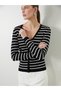 Create Your Style from Uzg Store |   V-Neck Striped Women's Knitwear Cardigan