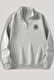 California Printed Half Zipper Stand Collar 3 Thread Thick Winter Women's / Men's Unisex Sweatshirt