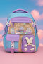 Korean Style Primary School Backpack with Rabbit Figure – Multi-Compartment, Side Water Bottle Pocket Detail, Durable