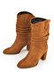 , Women's Genuine Leather Boots 1531050Z25100670K Tan - 5