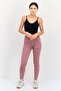 Women Tight Fit Brand Logo 7/8 Training Tights, Maroon Heather - 2