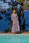 Women's Ethnic Patterned Three Quarter Sleeve V Neck Dress 25023 - 4