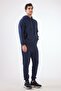 Men's Regular Fit Hooded Navy Blue Sweatshirt - 5