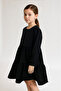Wrapped Fabric Girl's Dress - Black