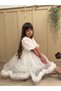 White Sequin Detailed Hemline Ruffled Girl's Baby Girl's Evening Dress - 4