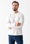 Men's Crew Neck Textured Cotton Sweatshirt White - 5714 - 6