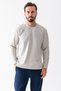 Men's Crew Neck Textured Cotton Sweatshirt Ash - 5714 - 5