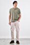 Men's Slim Fit Polo Collar Khaki T-Shirt - 2