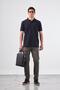 Men's Slim Fit Polo Collar Black T-Shirt - 4