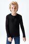 Boy's Interlock Long Sleeve T-Shirt Black Color
