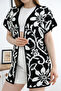 V-Neck Unlined Jacquard Panel Floral Patterned Seasonal Knitwear Vest Cardigan - 5