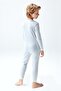Boy's Striped 100% Cotton Pajama Set 9809 Medium Blue Color - 2