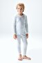 Boy's Striped 100% Cotton Pajama Set 9809 Medium Blue Color