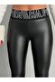 Leather Leggings Waist Elastic Detailed Raised - 4