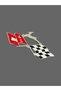 Ceylan Casting Chrome Metal Emblem with Rally Flag - 2