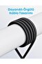 240W USB-C - USB-C Kablosu, 1.8 Metre Çift Örgülü Type-C Şarj Kablosu, Siyah - A81C6 - 5