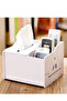 Desktop Multifunctional Storage Box Cosmetics Storage Tissue Box 18.5x12x17cm - 3