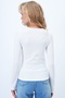 Women's White Crew Neck Bow Detailed Ottoban Short Blouse Alc-X14341 - 6