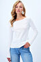 White Boat Neck Basic Blouse Alc-X14395