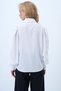 White Princess Sleeve Hidden Placket Moss Crepe Shirt with Brooch Accessory Alc-X14338 - 7