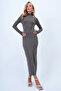 Smoke Gray High Neck Backless Maxi Length Sandy Dress Alc-X14385 - 4