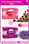 Set of 2 Natural Rose Soap and Lavender Soap