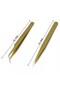 Set of 2 Professional Gold Silk Eyelash Tweezers - 3