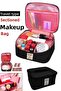 Cosmetic Makeup Bag with Handle Travel Set Makeup Accessories Organizer 24x21x11 Cm