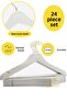24 Pieces White Wooden Look Plastic Hanger Clothing Clothes Shirt Hanger with Gold Hook