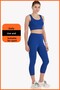 Women's Cobalt Blue Sports Set Capri Leggings and Cropped Tank Tops 2-Piece Set New Season Transitional Capri - Cropped 3020 - 2