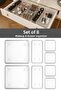 8-Piece Multi-Purpose Drawer Organizer - Cosmetic Jewelry Makeup Organizer, Transparent