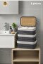 Softlines Bamboo Lid Bathroom and Home Organizer Boxes Set of 3 - 4