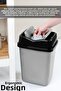 10 Liter Double Lid Plastic Trash Can - Home Office Bathroom Kitchen Trash Can Gray - 4