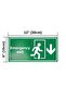 Emergency Exit Sign - down Direction - Uv Print on Dekota - 15cm X 30cm - 2
